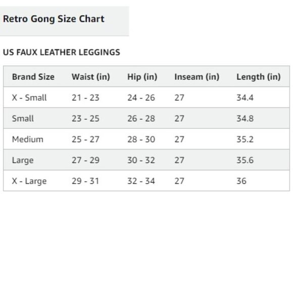 Retro Gong Faux Leather Leggings Stretch High Waisted Pleather - Picture 8 of 8